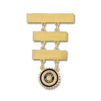 President: Brooch with name and city