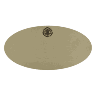 Oval name tag with engraved logo and magnet