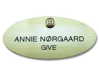 Oval name tag with emblem and needle - Image 2